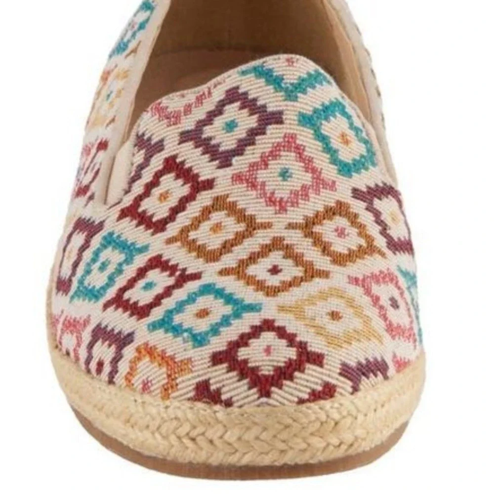 David‎ Tate Womens Sanika Diamond Multicolor Slip-On Espadrille Wedge - Size 11W